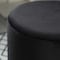 Fabulaxe Modern Round Velvet Fabric Standard Ottoman Stool with Gold Base, Black QI004323.BK - alternate 3